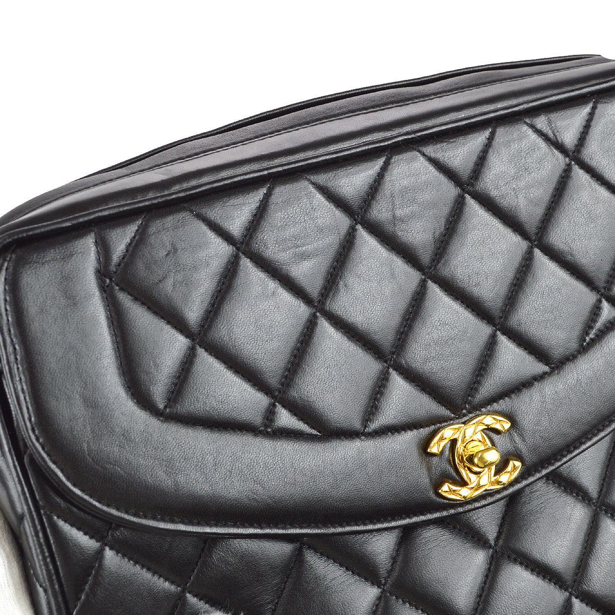 Chanel Fringe Bijou Chain Shoulder Bag Black Lambskin