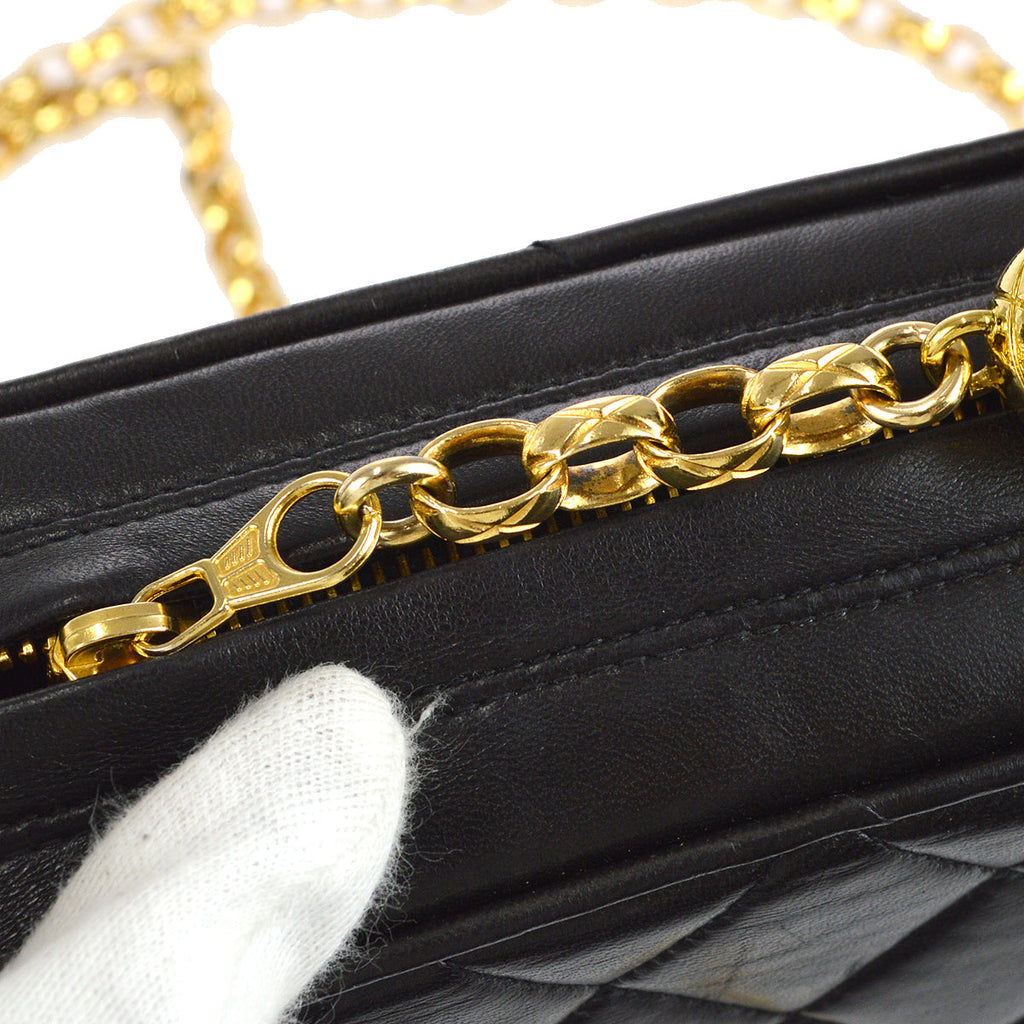 Chanel Fringe Bijou Chain Shoulder Bag Black Lambskin