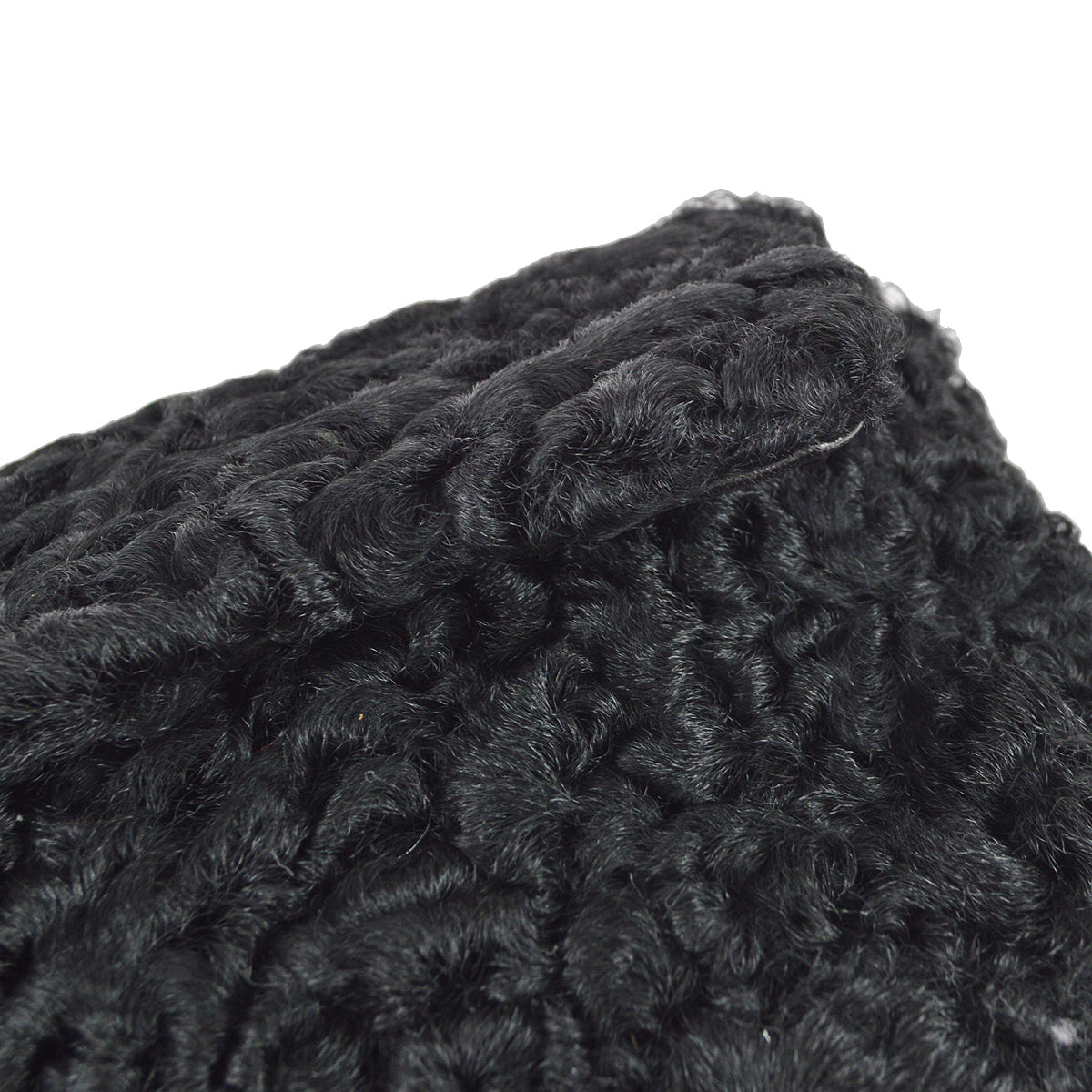 Chanel Straight Flap Chain Shoulder Bag Black Astrakhan Fur