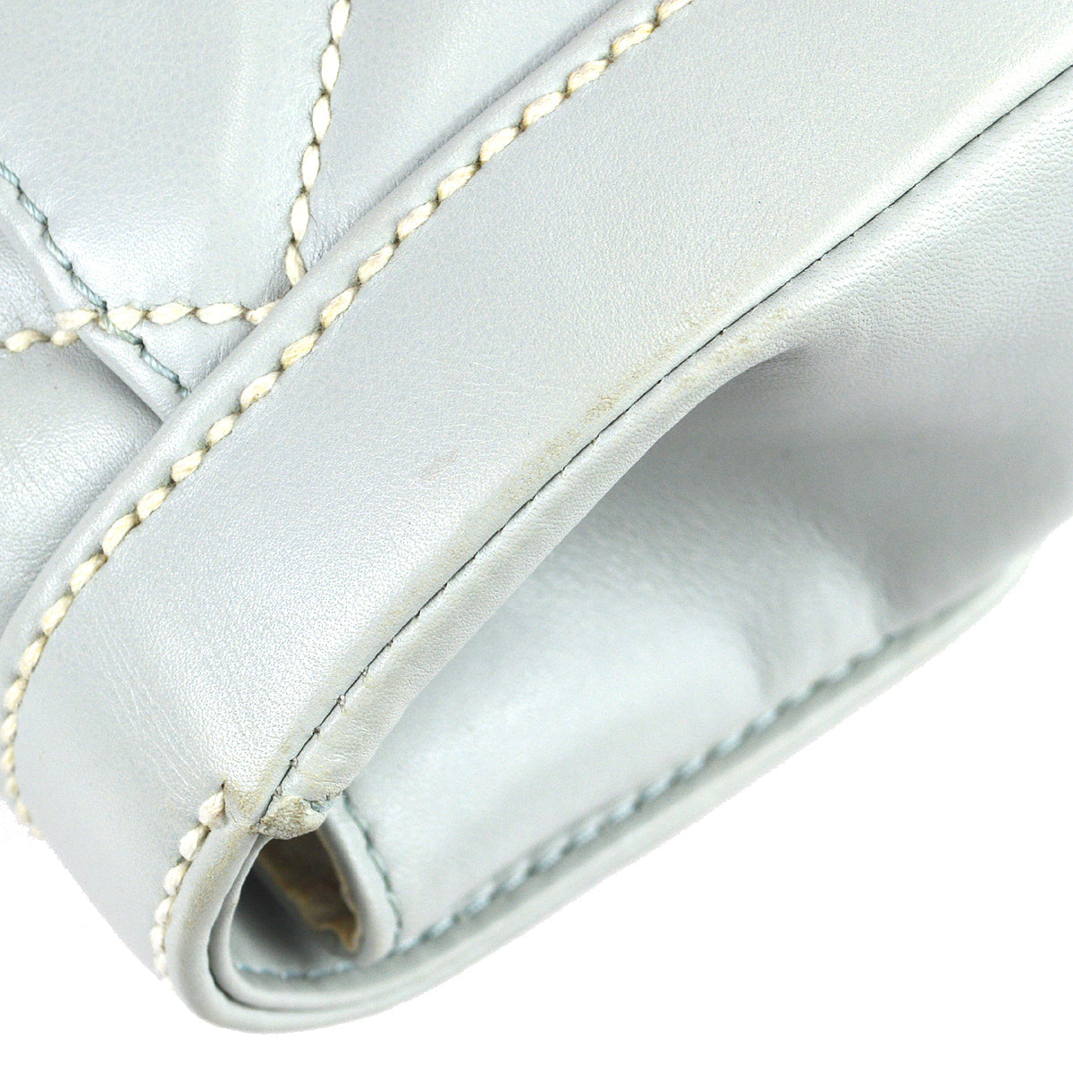 Chanel 2004-2005 Wild Stitch Handbag Ice Blue Calfskin