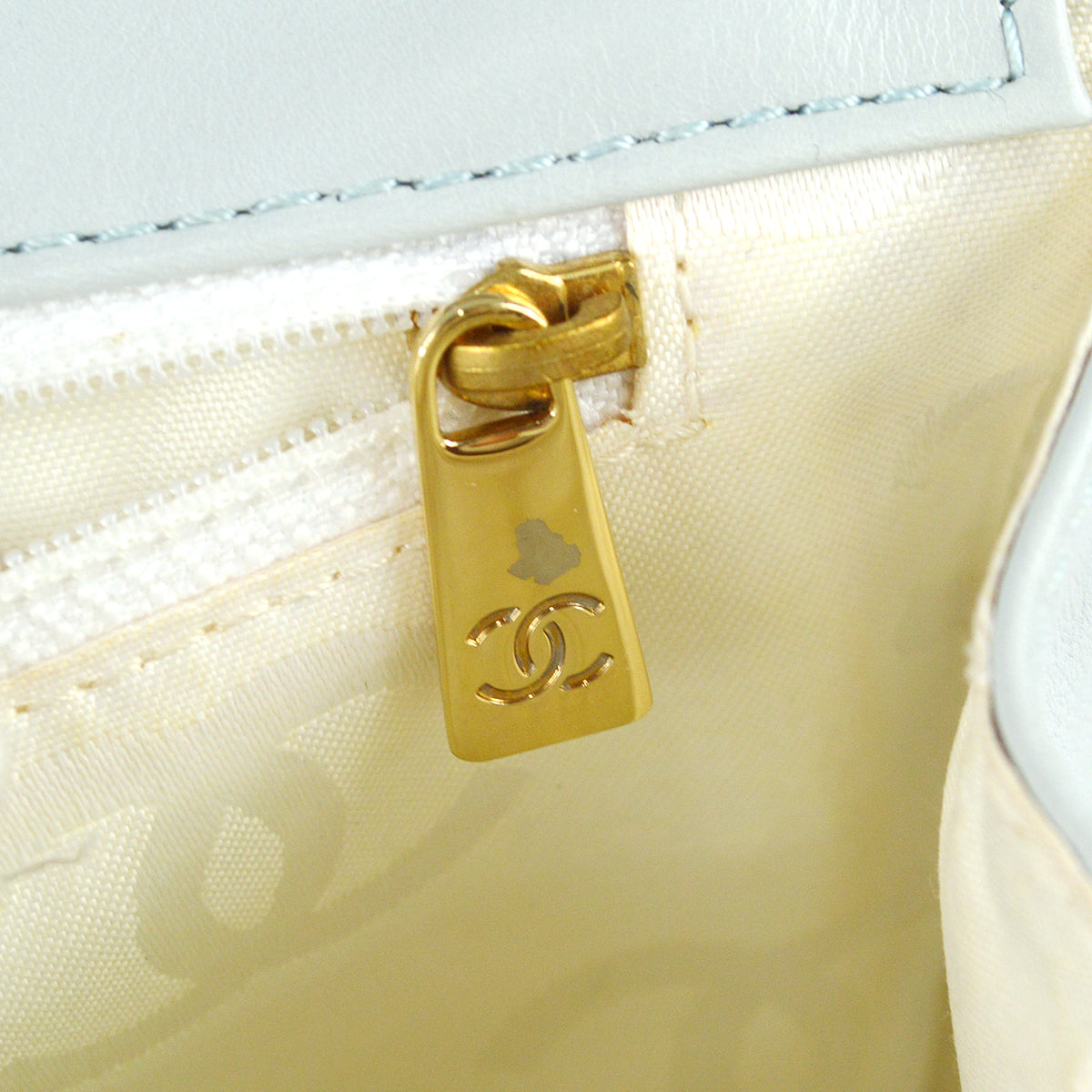 Chanel 2004-2005 Wild Stitch Handbag Ice Blue Calfskin