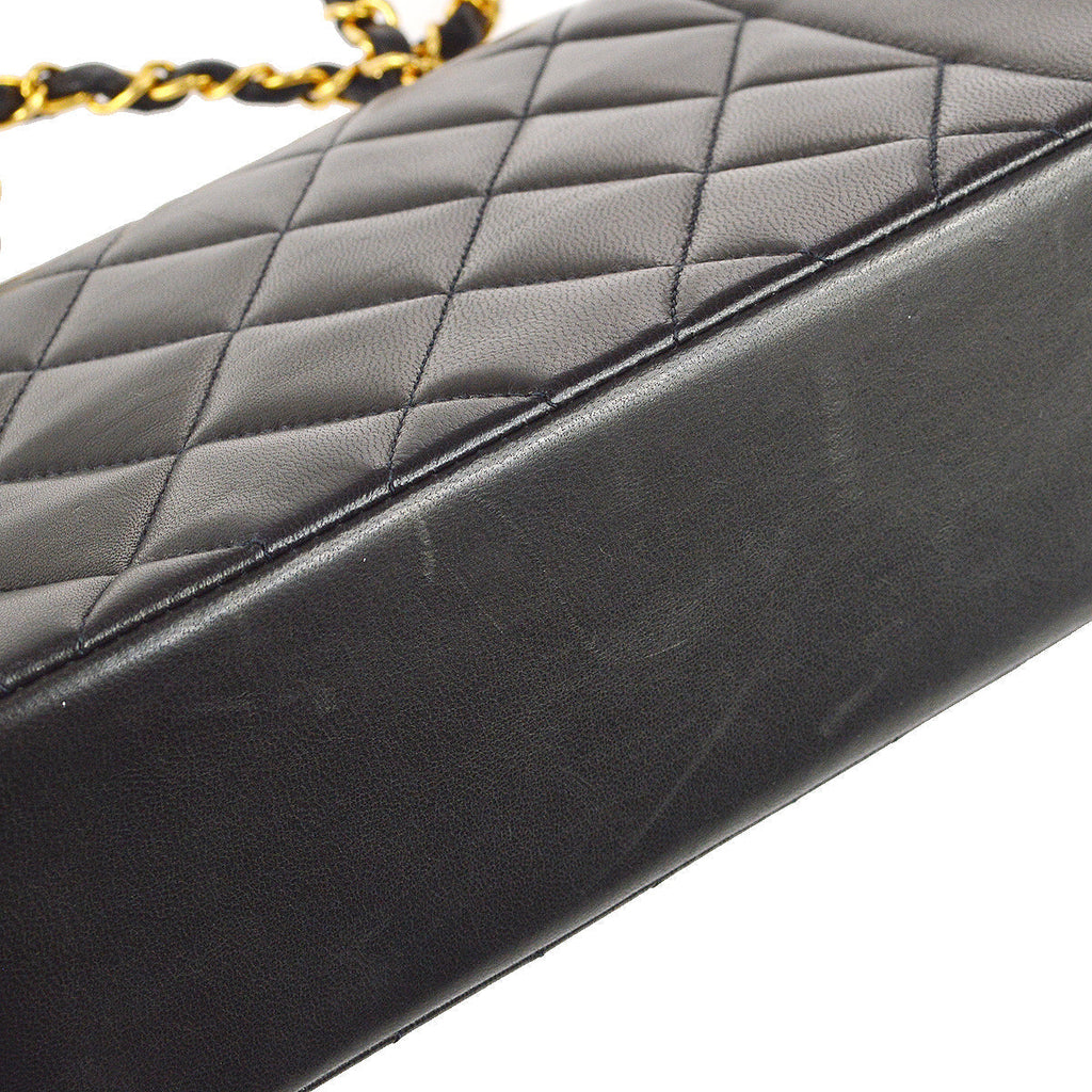 Chanel * 1994-1996 Small Diana Chain Shoulder Bag Black Lambskin