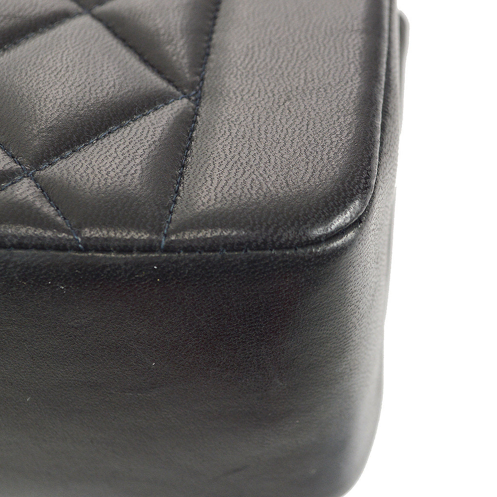 Chanel * 1994-1996 Small Diana Chain Shoulder Bag Black Lambskin