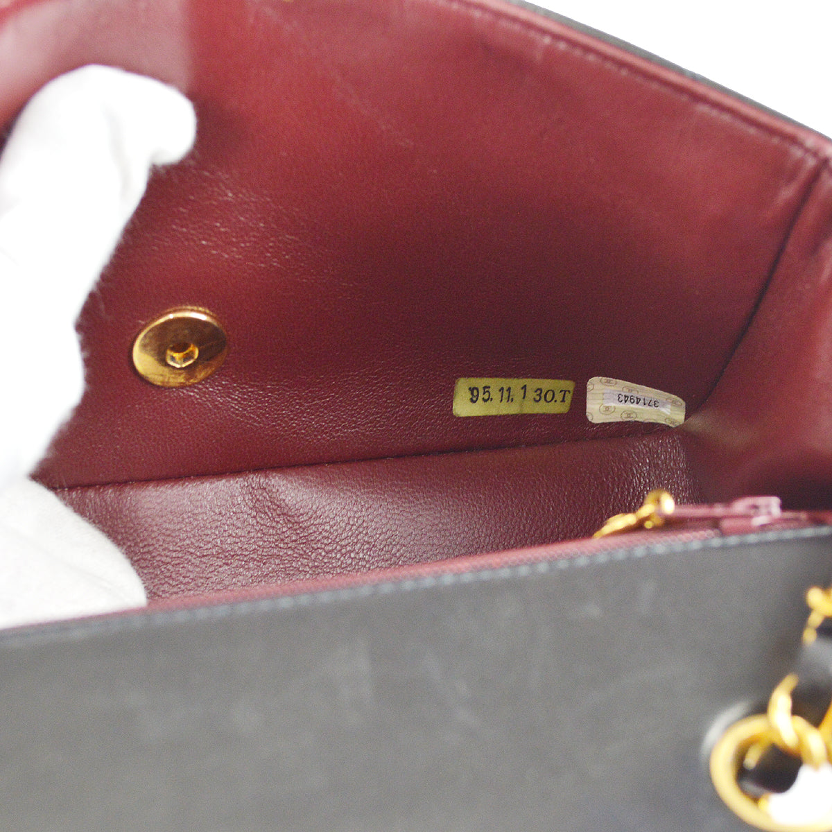 Chanel * 1994-1996 Small Diana Chain Shoulder Bag Black Lambskin