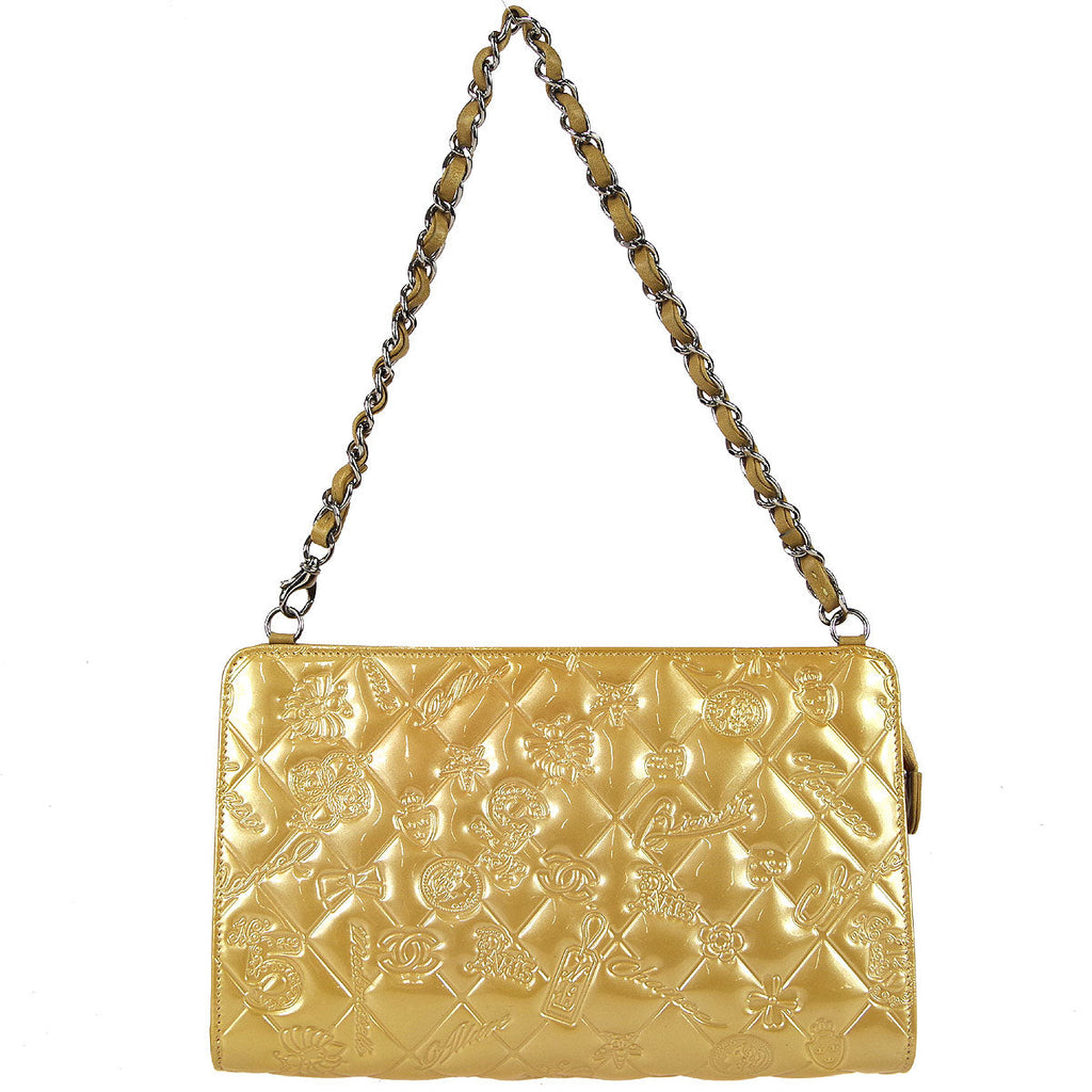 Chanel * 2009-2010 Icon Chain Handbag Patent Leather