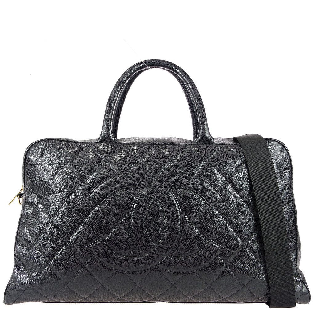 Chanel * 2003-2004 Bowling Bag 50 Black Caviar