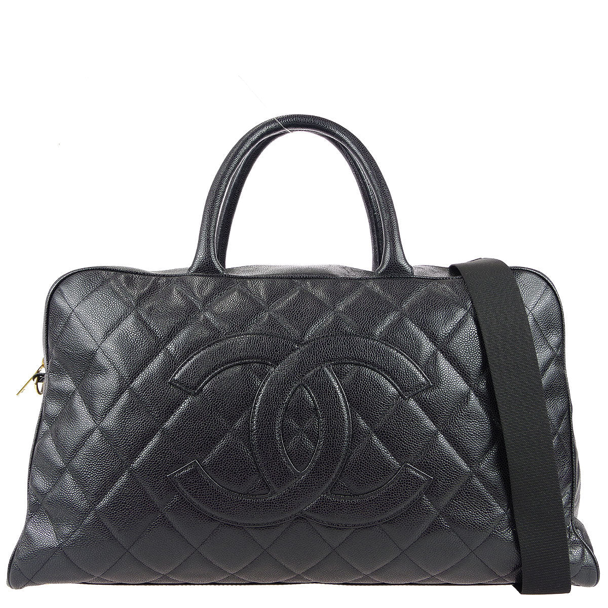 Chanel * 2003-2004 Bowling Bag 50 Black Caviar
