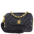Chanel * 1991-1994 Pocket Camera Bag Mini Black Lizard