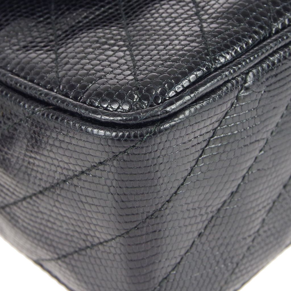 Chanel * 1991-1994 Pocket Camera Bag Mini Black Lizard