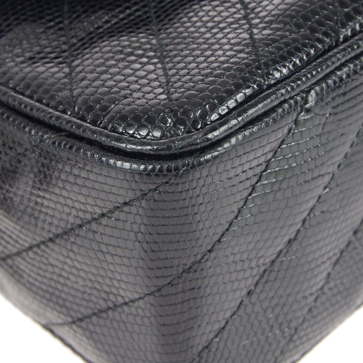 Chanel * 1991-1994 Pocket Camera Bag Mini Black Lizard