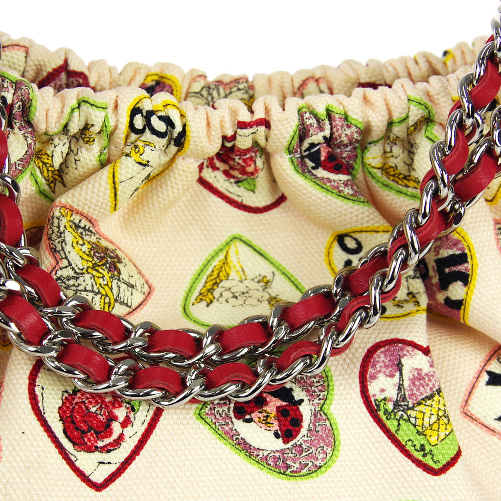 Chanel * 2005-2006 Valentine Chain Handbag Pink Canvas