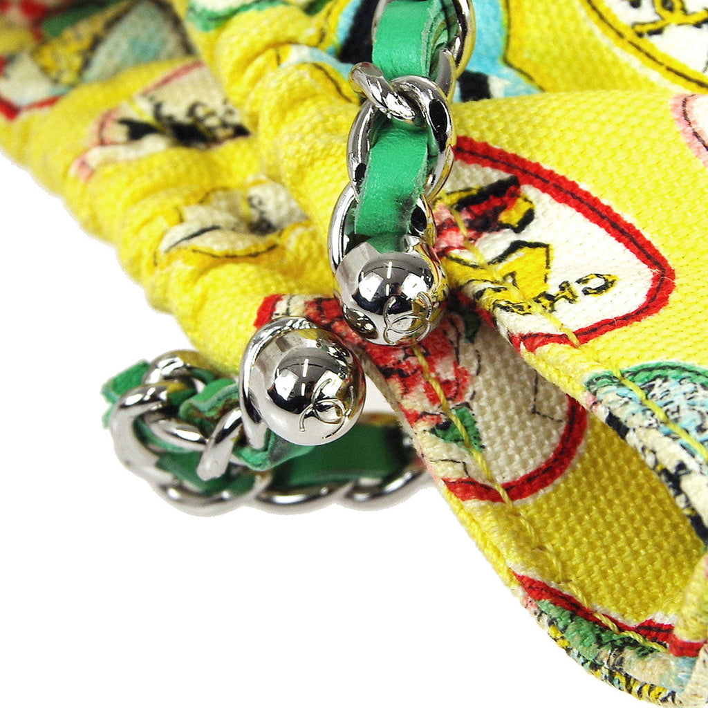 Chanel * 2005-2006 Valentine Chain Handbag Yellow Canvas