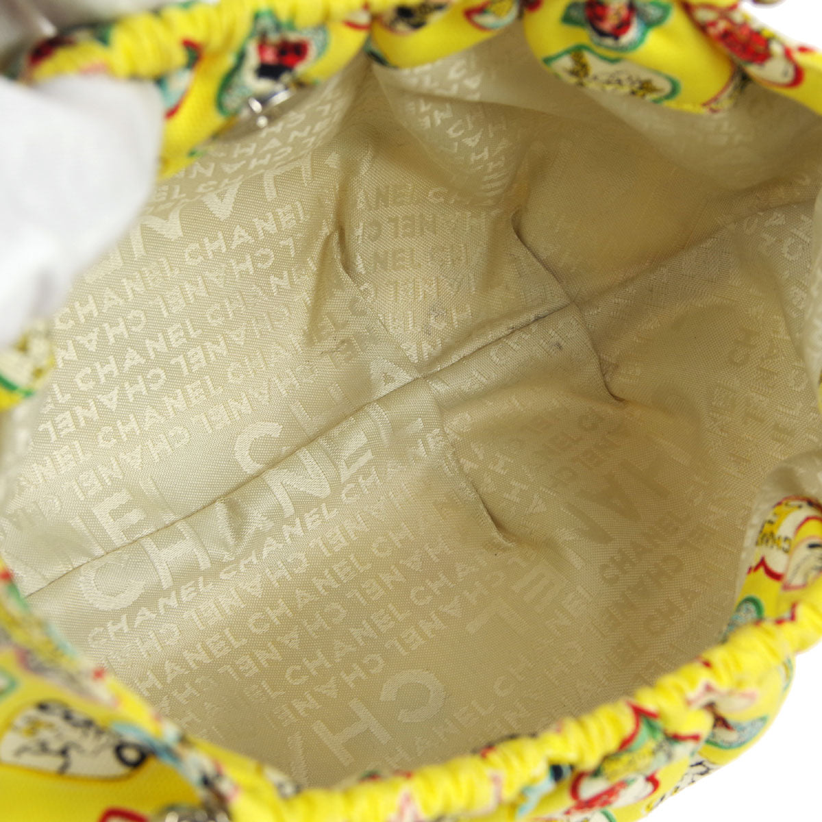 Chanel * 2005-2006 Valentine Chain Handbag Yellow Canvas