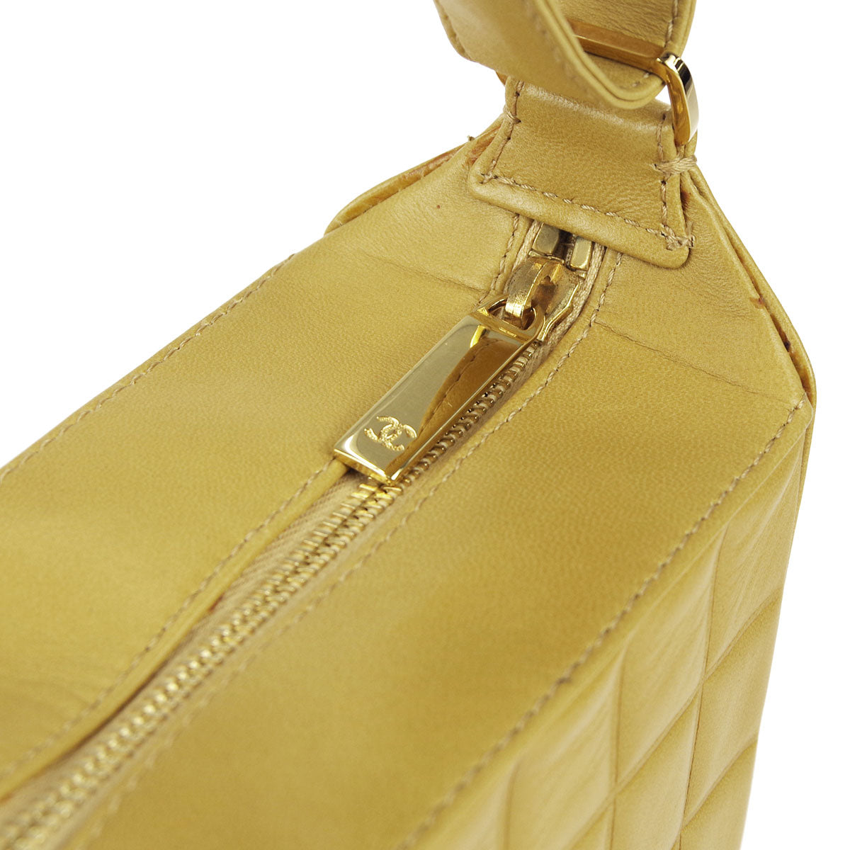 Chanel * Choco Bar Shoulder Bag Beige Lambskin