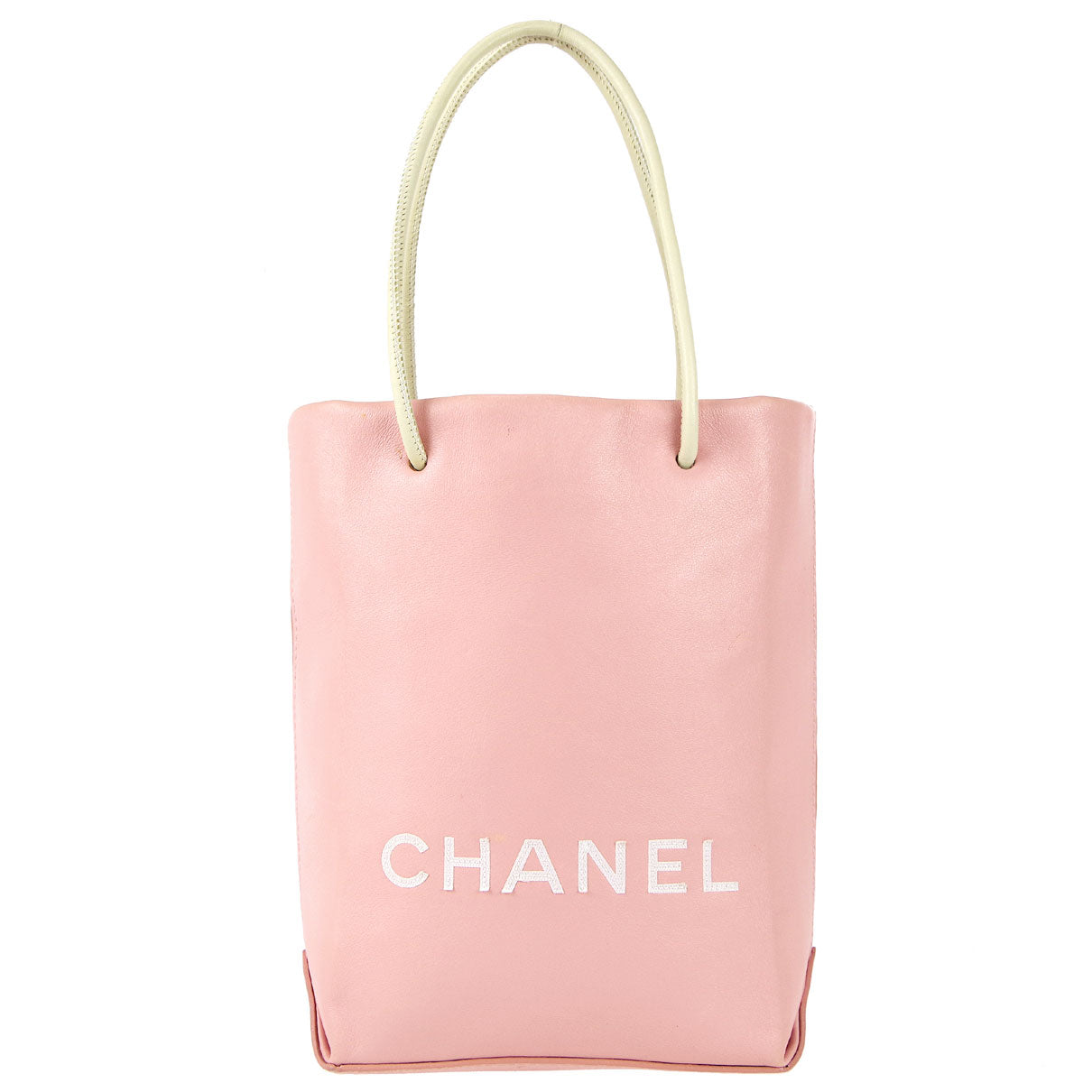 Chanel * Essential Tote Bag Pink White Calfskin