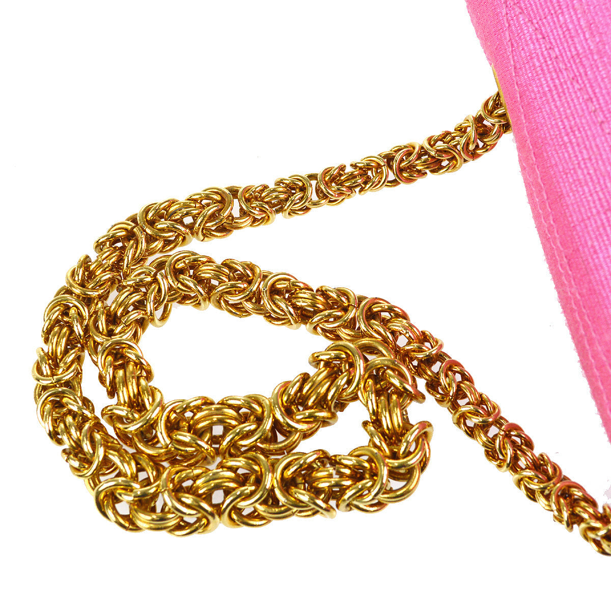Chanel * 1991-1994 Diagonal Stitch Handbag Mini Pink Canvas