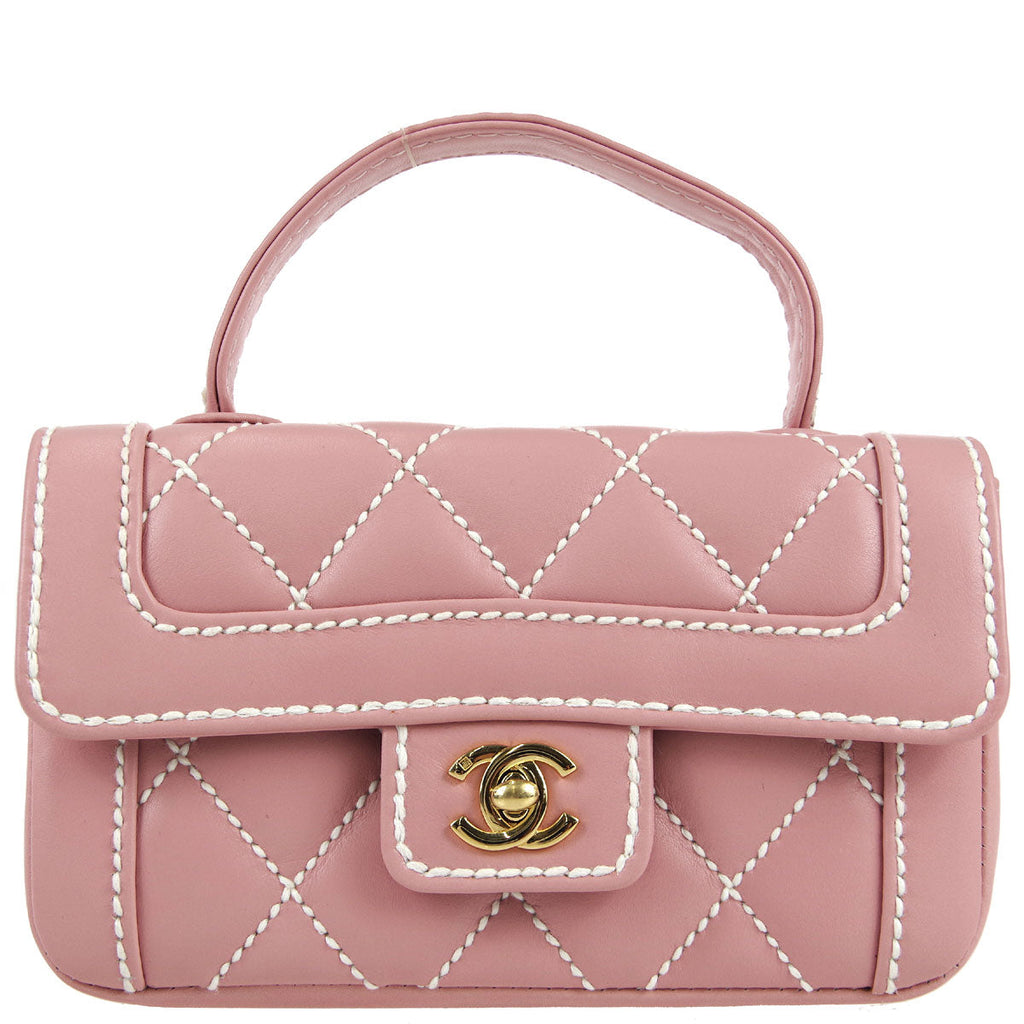 Chanel * Wild Stitch Handbag Pink Calfskin