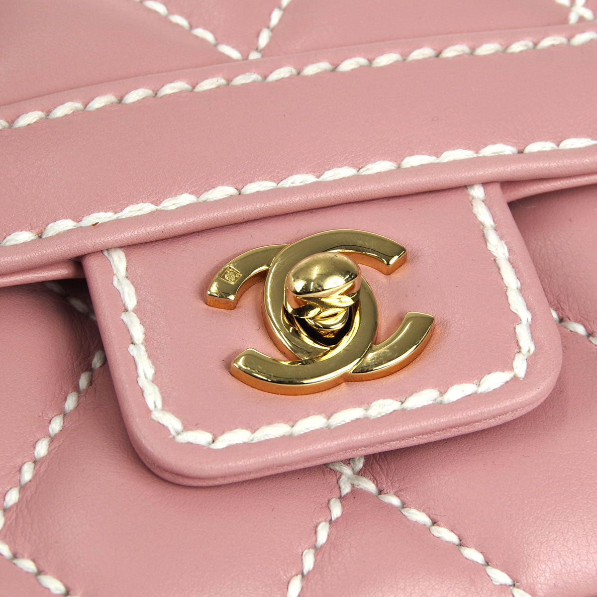 Chanel * Wild Stitch Handbag Pink Calfskin