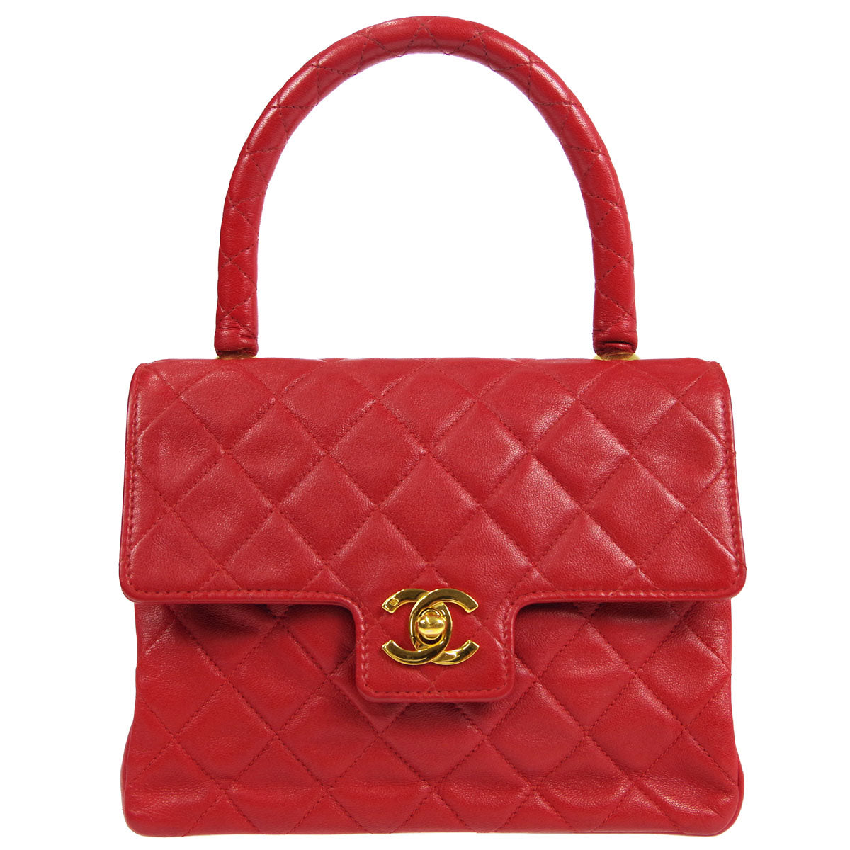 Chanel * 1989-1991 Handbag Red Lambskin