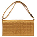 Chanel * 2001-2003 Choco Bar Shoulder Bag Bronze Lambskin