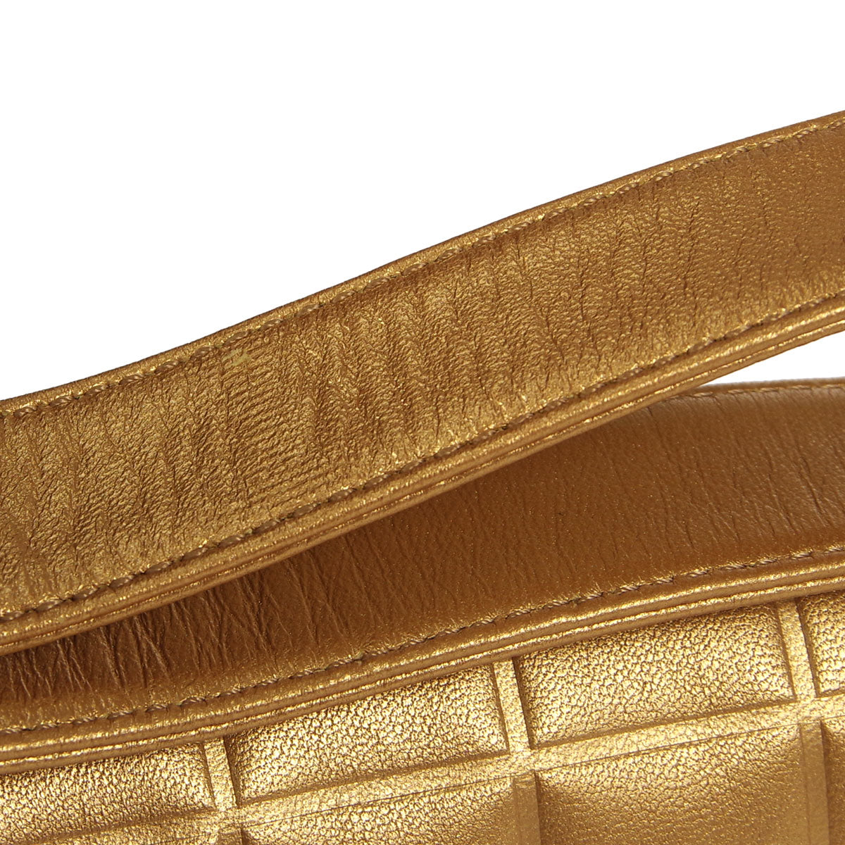 Chanel * 2001-2003 Choco Bar Shoulder Bag Bronze Lambskin