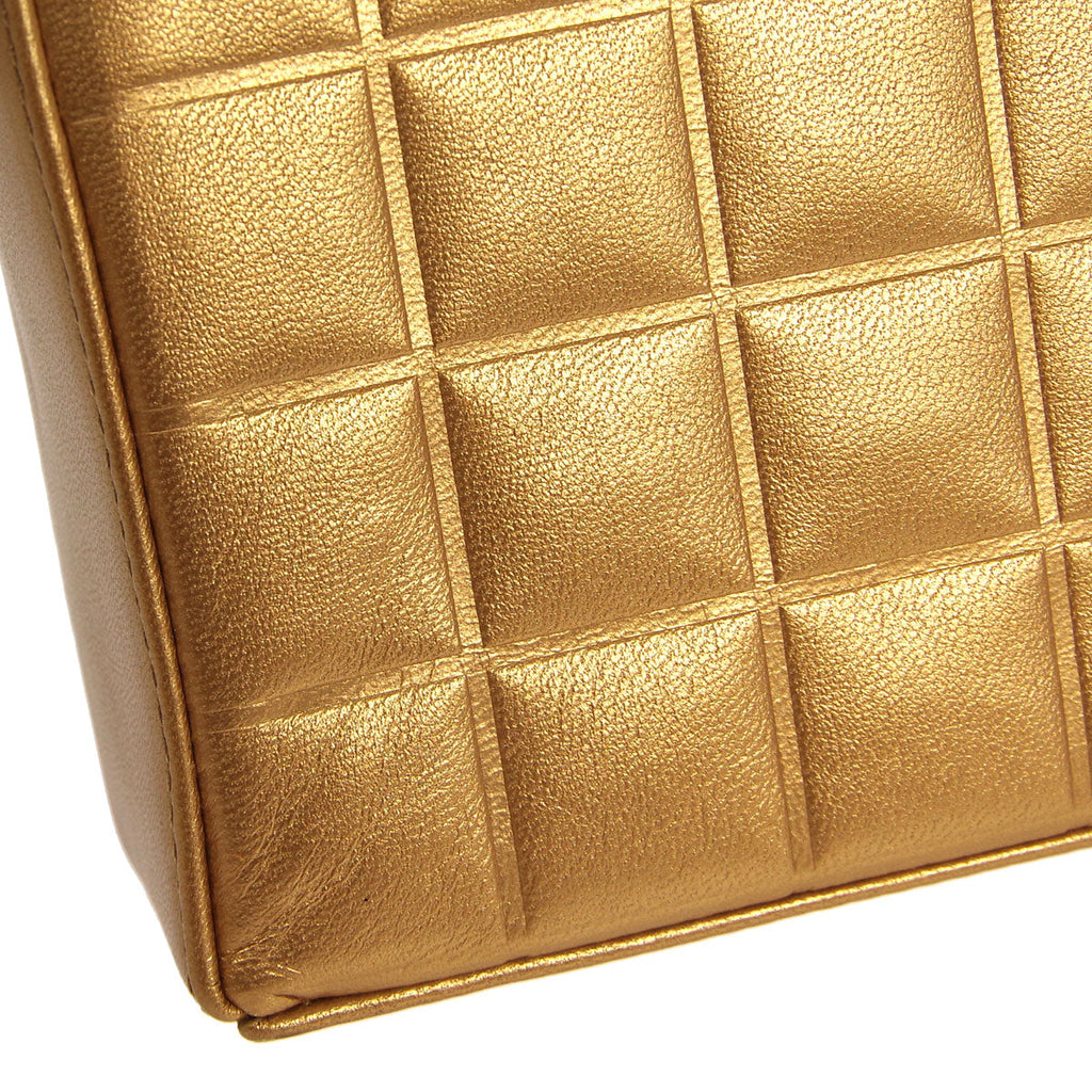 Chanel * 2001-2003 Choco Bar Shoulder Bag Bronze Lambskin