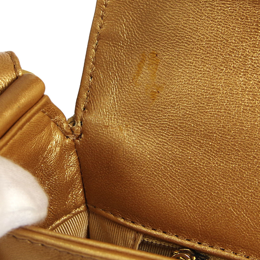 Chanel * 2001-2003 Choco Bar Shoulder Bag Bronze Lambskin