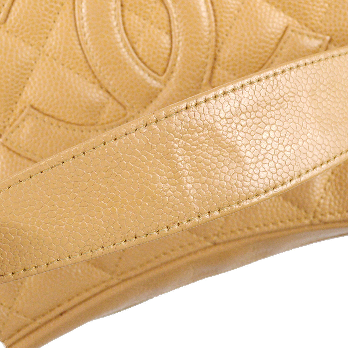 Chanel 2003-2004 Hobo Bag Beige Caviar
