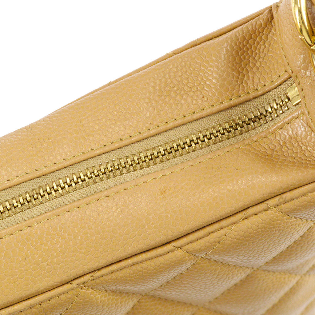 Chanel 2003-2004 Hobo Bag Beige Caviar