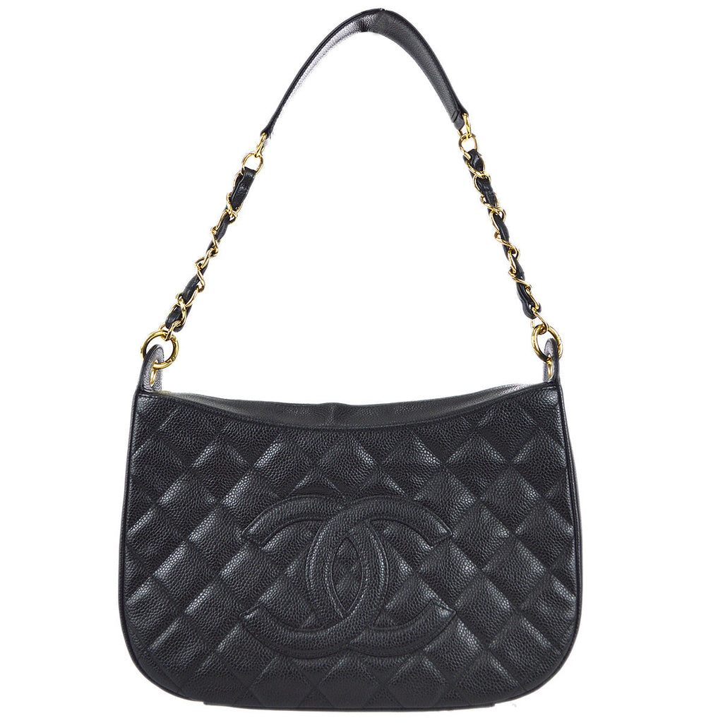 Chanel 2004-2005 Hobo Bag Black Caviar