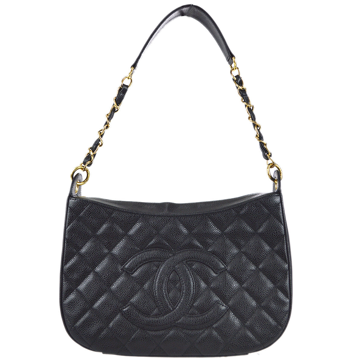 Chanel 2004-2005 Hobo Bag Black Caviar