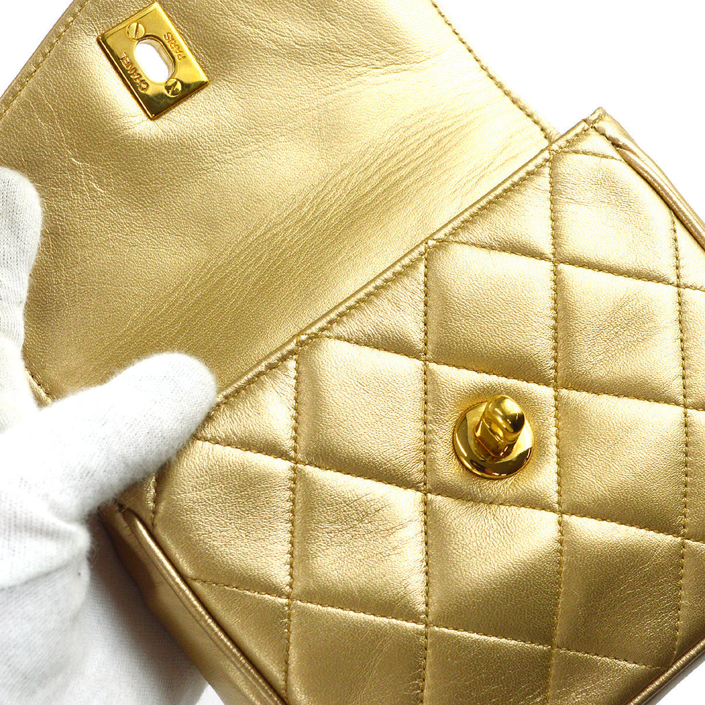Chanel 1991-1994 Belt Bag Gold Lambskin
