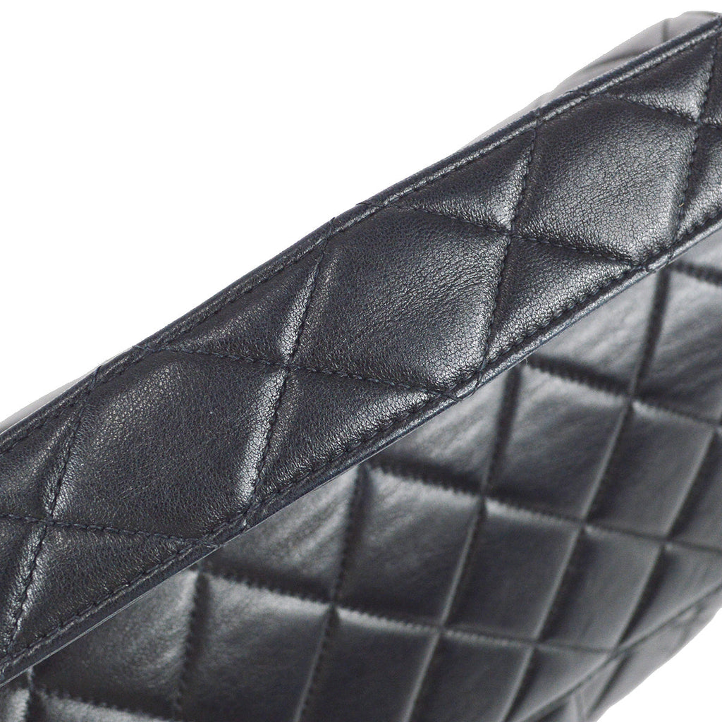 Chanel 1994-1996 Black Lambskin Medium Double Sided Flap Handbag