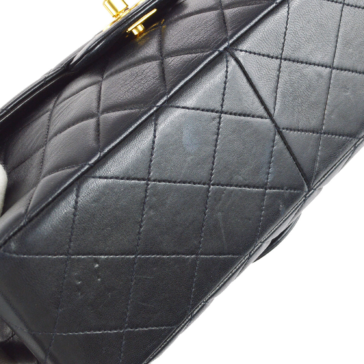 Chanel 1994-1996 Black Lambskin Medium Double Sided Flap Handbag