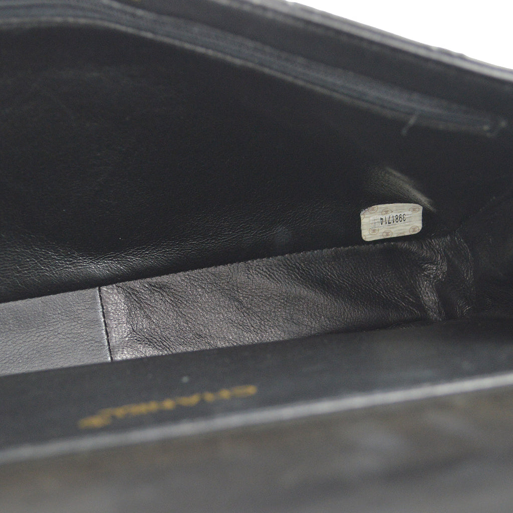 Chanel 1994-1996 Black Lambskin Medium Double Sided Flap Handbag