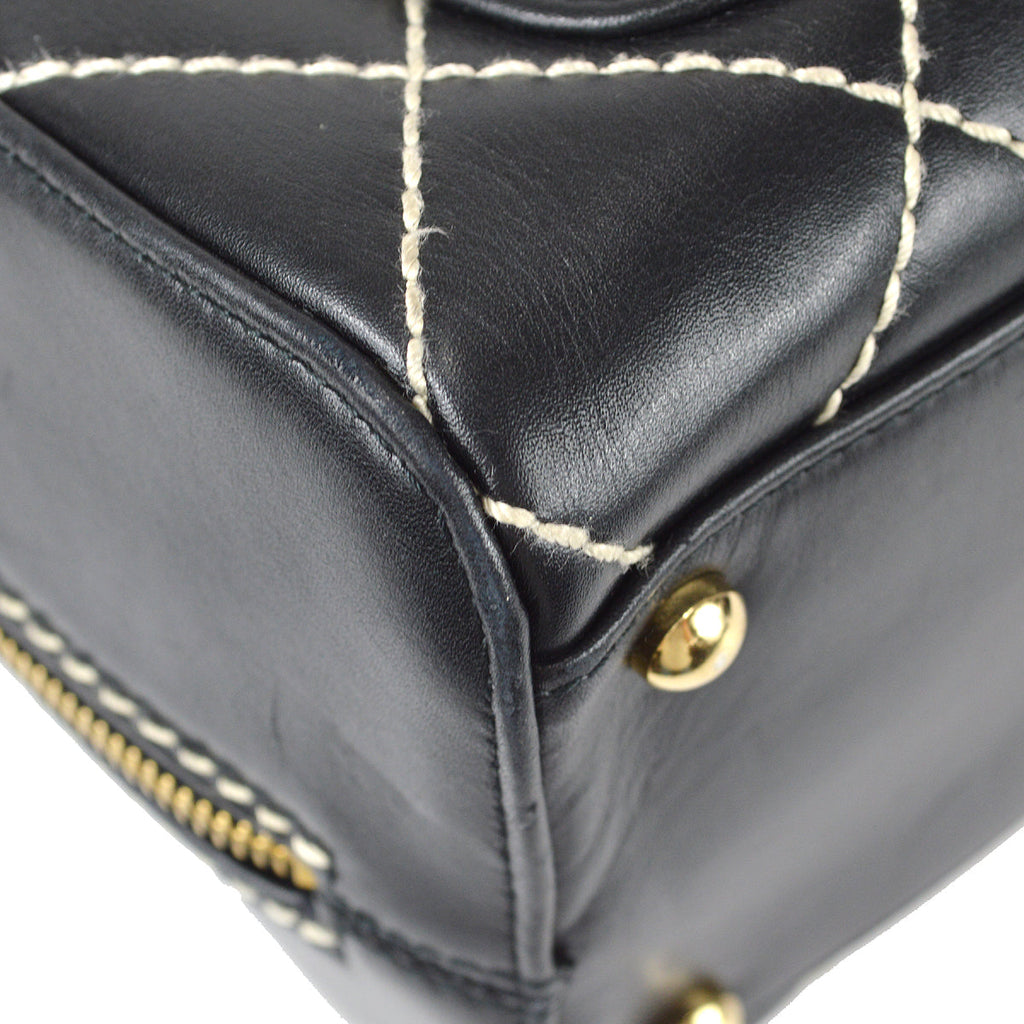 Chanel 2001-2003 Wild Stitch Handbag 31 Black Calfskin