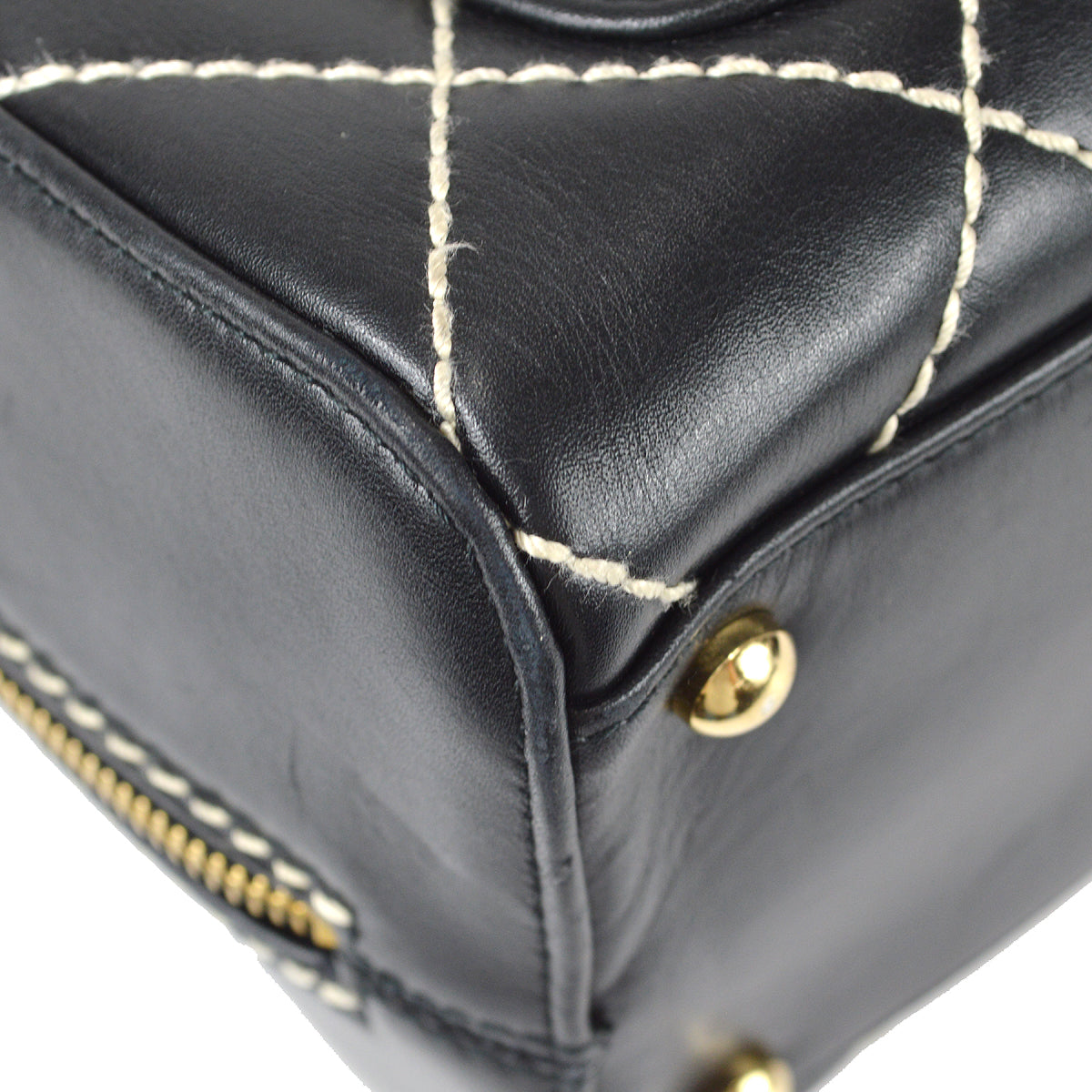 Chanel 2001-2003 Wild Stitch Handbag 31 Black Calfskin