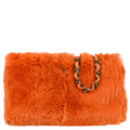 Chanel 2000-2001 Chain Shoulder Bag Orange Fur