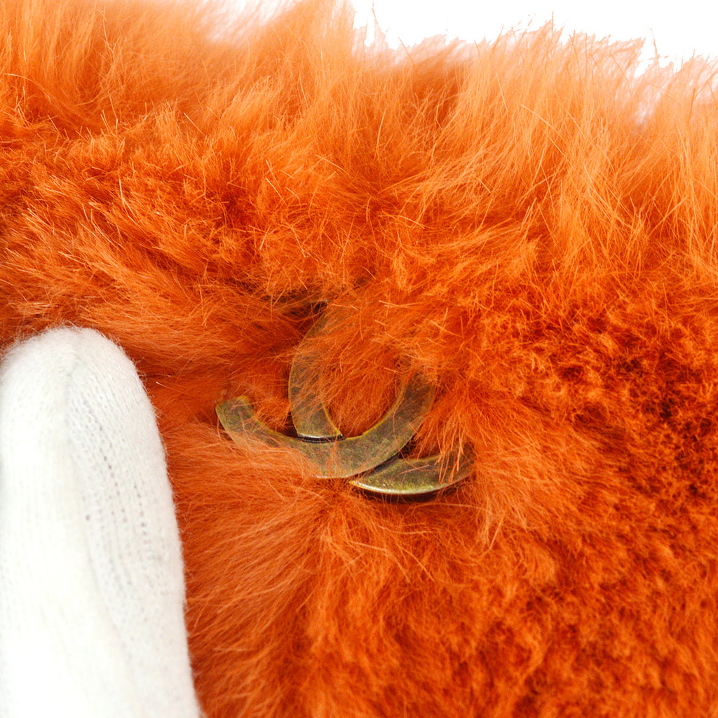 Chanel 2000-2001 Chain Shoulder Bag Orange Fur