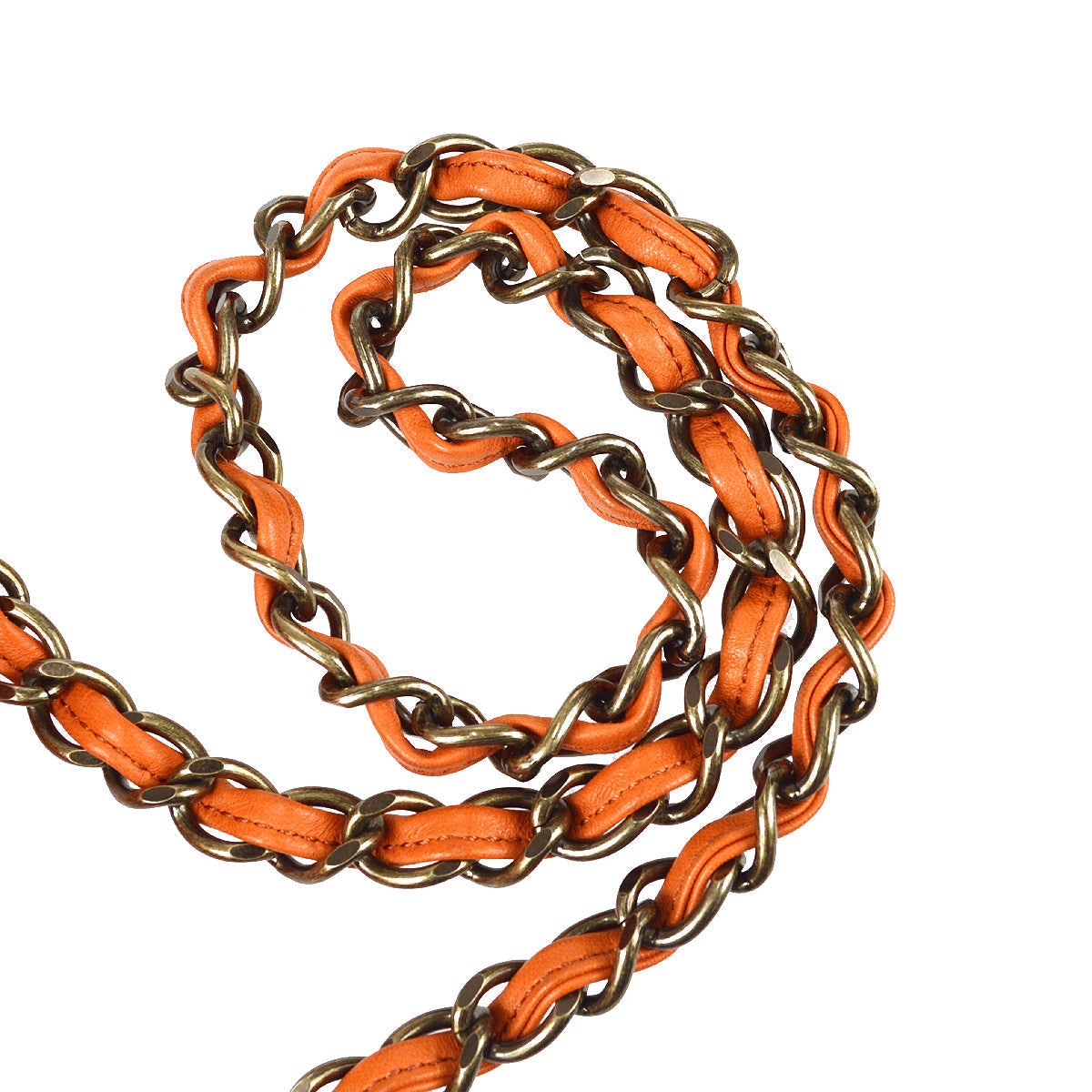 Chanel 2000-2001 Chain Shoulder Bag Orange Fur