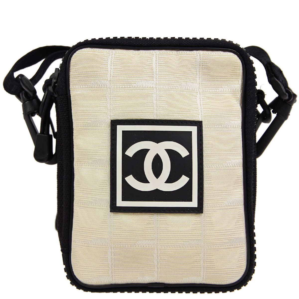 Chanel * 2003-2004 Sport Line Shoulder Bag Beige Black