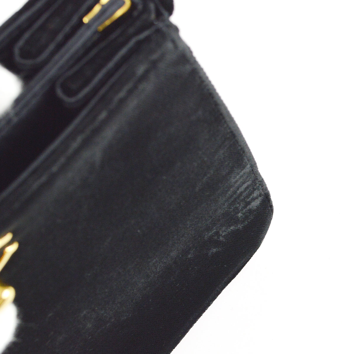 Chanel 1997-1999 Double Sided Turnlock Handbag Black Velvet