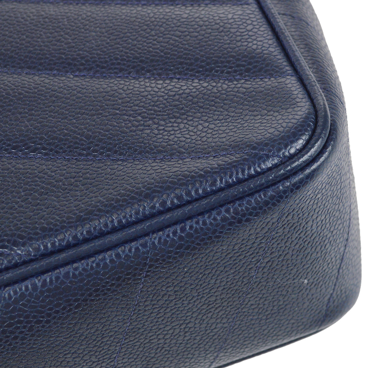 Chanel 1994-1996 Navy Caviar Jumbo Chevron Letter Flap Bag