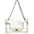 Chanel Double Chain Shoulder Bag Clear Vinyl