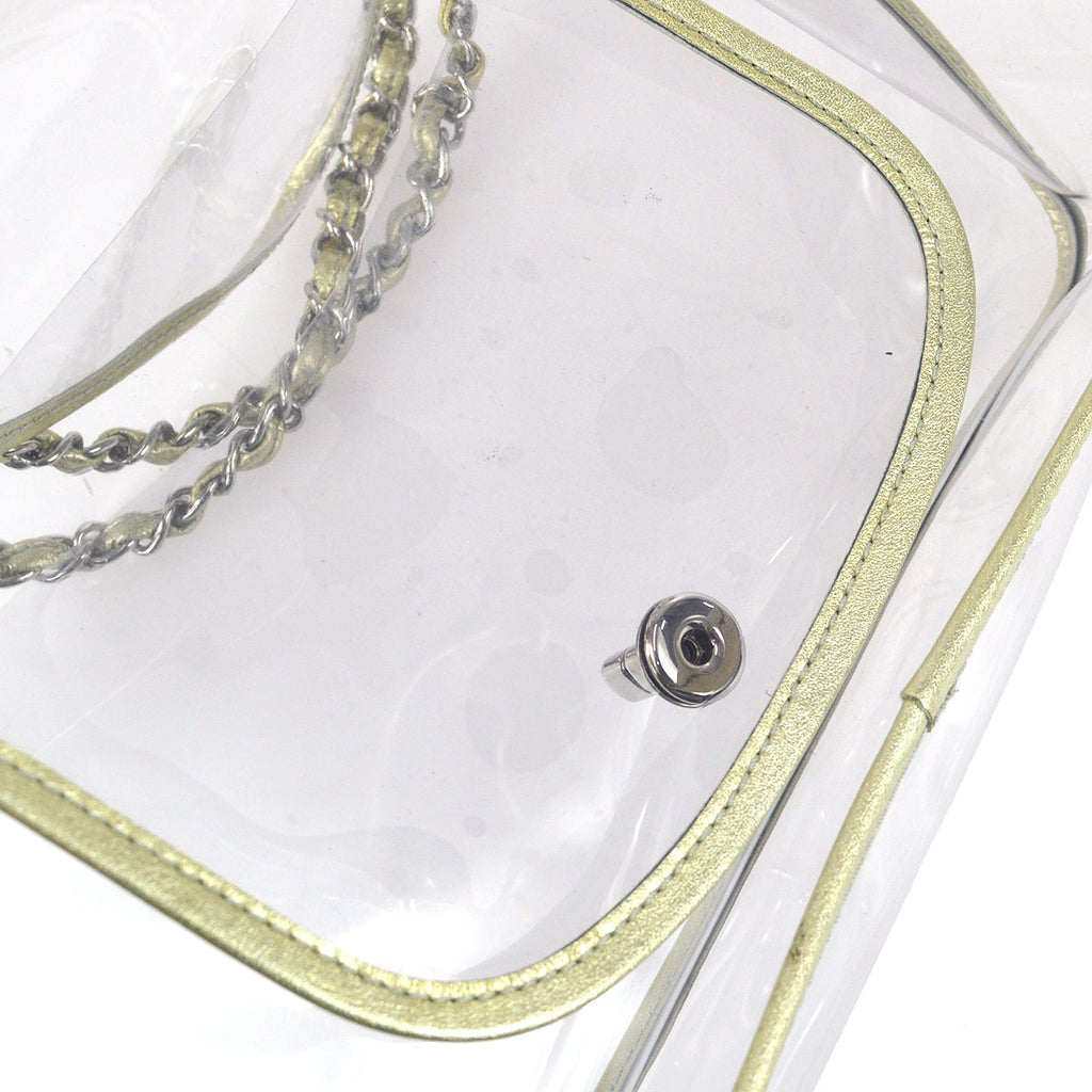 Chanel Double Chain Shoulder Bag Clear Vinyl