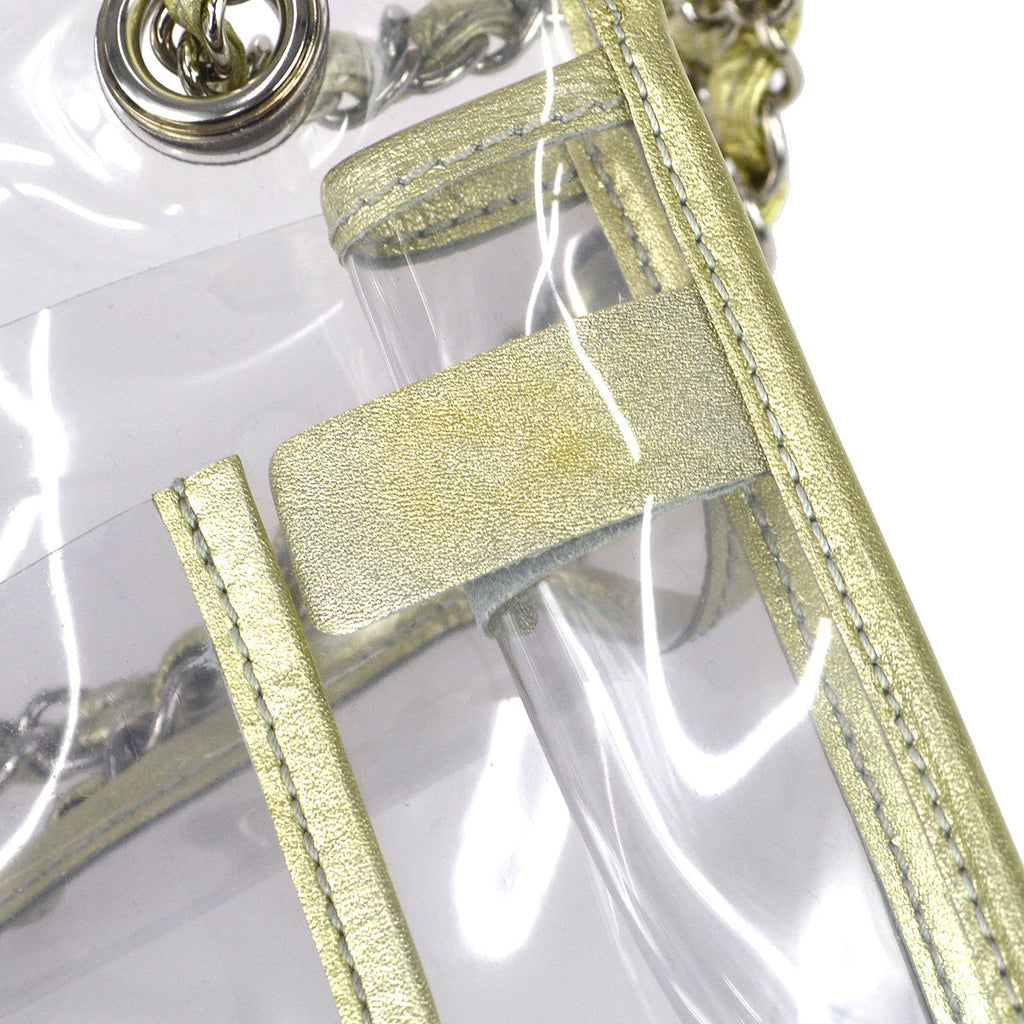 Chanel Double Chain Shoulder Bag Clear Vinyl