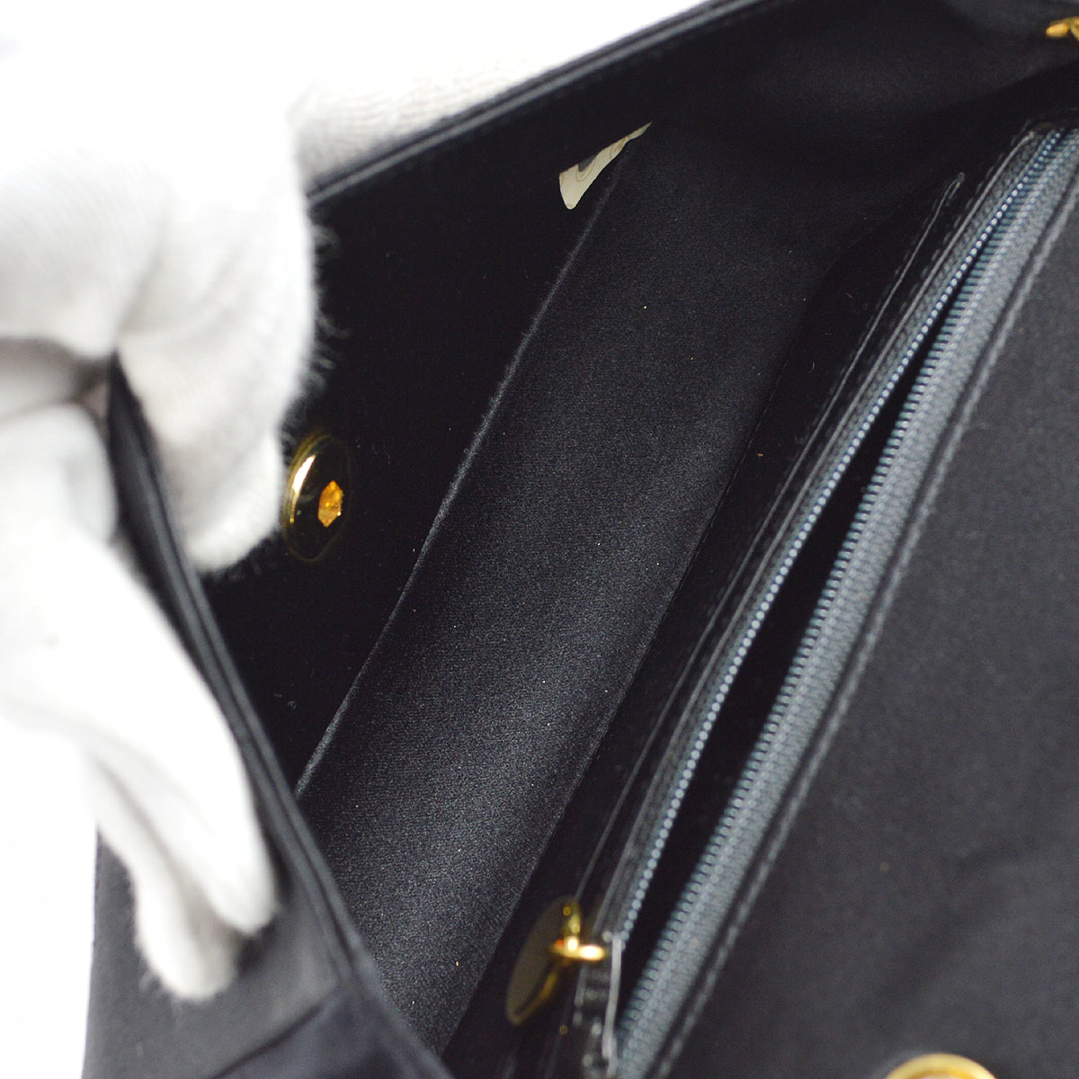 Chanel 1989-1991 Diana Flap Bag Mini Black Satin