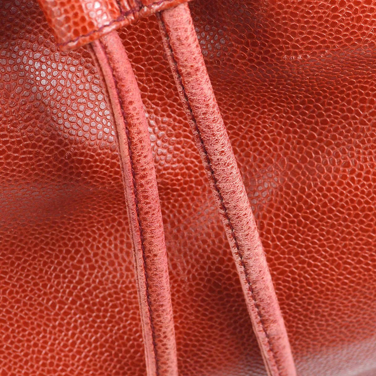 Chanel Triple CC Drawstring Chain Shoulder Bag Red Caviar