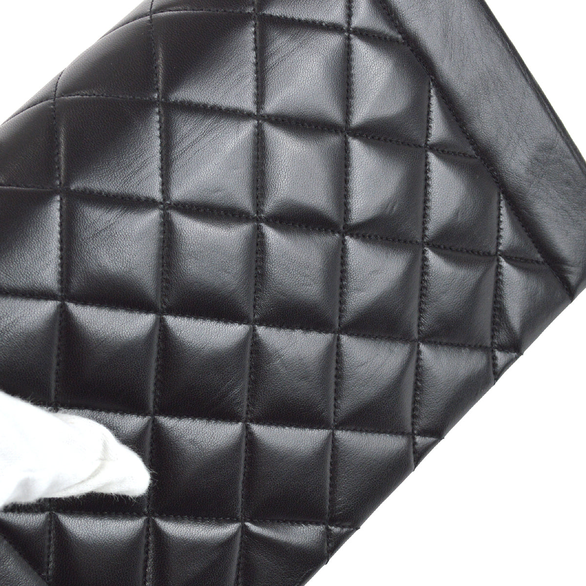Chanel 1991-1994 Small Diana Chain Shoulder Bag Black Lambskin