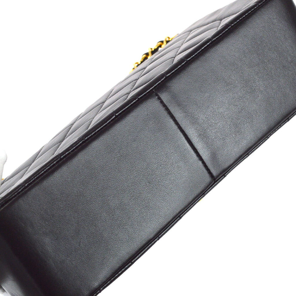 Chanel 1991-1994 Black Lambskin Medium Diana Flap Bag